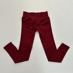 कोई लोगो लेगिंग वाली महिलाओं को कम रिबन बैंड स्क्रैच बॉटम निर्बाध योग पैंट जिम लेगिंग फिटनेस स्किंग खिंचाव कसरत - Product Image 5