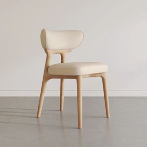 Silla de Comedor de Lujo de Alta Calidad con Cojín de Cuero, Patas de Madera Maciza Negras, Estilo para el Hogar, <span class=keywords><strong>Muebles</strong></span> de Restaurante L006 - Product Image 1