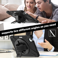 Étui pour tablette robuste robuste pour iPad Air 11 M2 A2902 2024 housse en silicone antichoc avec bandoulière béquille rotative