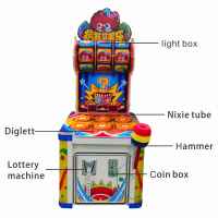 Machine de jeu d'arcade amusante pour enfants, jeu de frappe au marteau à monnayeur, en métal, certifiée CE, garantie 12 mois, pour centre de jeux