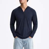 T-shirt de sport pour homme à manches longues avec logo personnalisé OEM, séchage rapide, évacuation de l'humidité, respirant, pour la course à pied, l'entraînement et la gym
