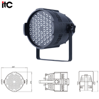 54 projecteurs LED PAR 3W 2 canaux IP20 avec contrôle maître-esclave COB, angle de faisceau 25°, éclairage de scène pour DJ, KTV, bars, mariages et événements