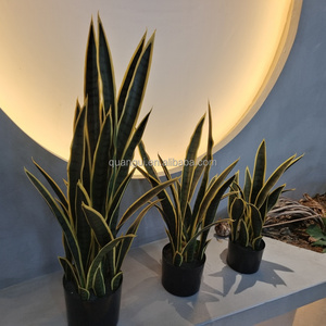 Foshan emulado pequeño plástico en maceta <span class=keywords><strong>Sansevieria</strong></span> Planta artificial amarillo verde imitación con aspecto realista - Product Image 3