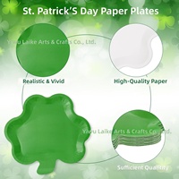 Assiettes en papier jetables épaissies à motif trèfle pour la Saint-Patrick, fête d'anniversaire, dessert, collation, lot de 48 pièces pour fête festive