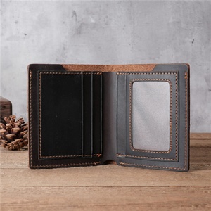 Boshiho Men Vintage Bifold Genuine Leather Credit Card Holder <b>Wallet</b> Top Layer Cowhide Short Type <b>RFID</b> <b>Blocking</b> Multi-Function - Product Image 6