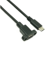 Câble d'extension USB C mâle à femelle Type C à vis de verrouillage câble de montage sur panneau