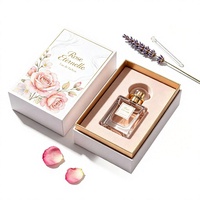 Coffret cadeau de parfum personnalisé de haute qualité avec emballage magnétique à rabat, laminé, avec double papier cuivré pour flacons cosmétiques