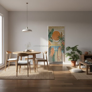 Cortina Vertical de Bambú con Cuentas, Hecha a Mano en Vietnam, Diseño Bohemio Personalizado, Decoración para Ventanas Octogonales, Se Acepta OEM - Product Image 4