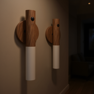 Applique Murale Rechargeable en Bois avec Détecteur de Mouvement (Lot de 2) – Accents Muraux Décoratifs Minimalistes - Product Image 2