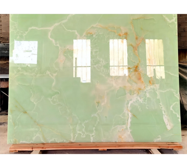 SHIHUI Beautiful Natural Green Jade Onyx Marble Slabs Graphic Design 3D Model Design for Table Bathroom Wall Onyx Stone Tiles