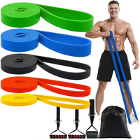 Juego de Bandas de Resistencia TPE con Logotipo Personalizado, Sin Látex, 5 Niveles de Elasticidad, para Ejercicios de Yoga y Fitness, Venta al Por Mayor, OEM