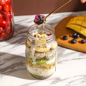Bocaux Mason à large ouverture de 16 oz et 32 oz avec couvercle, vente en gros d'usine, grands récipients de stockage alimentaire pour cornichons, confiture, sauce <span class=keywords><strong>tomate</strong></span> - Product Image 4