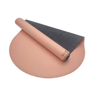 Tapis de yoga en caoutchouc PU végétalien, 4,5 mm, beige, nude, marron, chocolat, noir, or, givré, mat, non personnalisé, en forme d'arche, capsule, ovale, pilule - Product Image 5