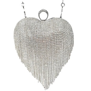 New Heart <strong>Bag</strong> Ladies Tassel <strong>Clutch</strong> Cheongsam Wedding <strong>Peach</strong> Heart Dinner <strong>Bag</strong> - Product Image 1