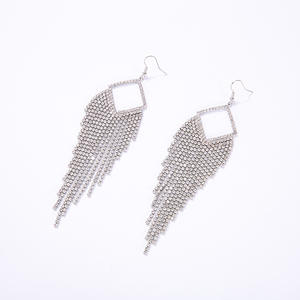 Pendientes de circonita chapados en oro de 14 quilates, aleación de zinc, borla geométrica, regalo romántico para mujer, joyería ADL023 - Product Image 2