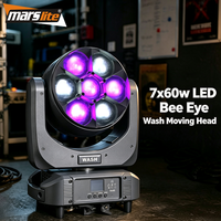 Marslite Zoom Wash Moving Head Disco Light 7x60w Led Moving Head Light 7x60w Bee Eye Led Wash Moving Head Concert Dj Stage Light