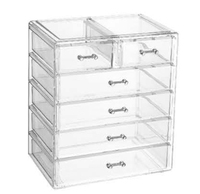 Organisateur de stockage cosmétique transparent de comptoir empilable soins de la peau vitrine cosmétique organisateur de maquillage acrylique avec tiroirs