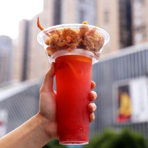 Gobelet givré 2-en-1 pour collations et boissons avec couvercle plat, idéal pour le service de pop-corn et de boissons froides lors de mariages et de fêtes - Product Image 5