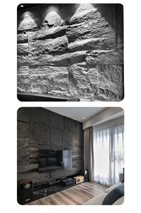 Thiết kế hiện đại 3D mô hình tường Bảng điều chỉnh giá rẻ PU đá cẩm thạch đá 3D PU nhân tạo đá thạch anh cho biệt thự lớn slab - Product Image 3