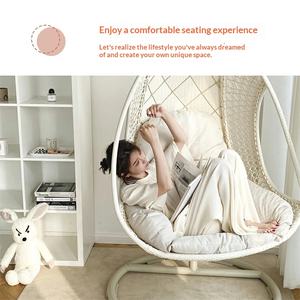 Fauteuil suspendu moderne de luxe pour hôtel, coussin <span class=keywords><strong>matelassé</strong></span>, intérieur/extérieur, forme œuf, pliable, cadre en acier, support, imperméable, personnalisable - Product Image 6