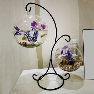 <span class=keywords><strong>Boule</strong></span> suspendue en <span class=keywords><strong>verre</strong></span> pour plantes aquatiques, mini sphère, aquarium avec support en fer, décoration - Product Image 4