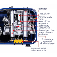 TUDIVING HPA CE kompresor udara elektrik, penyerap udara listrik HPA CE tekanan tinggi 200l 5,5kw 3 tahap untuk menyelam PCP 4500psi