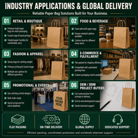 Bolsas de Papel Kraft Biodegradables para Alimentos con Asas, Impresión Personalizada al por Mayor para Panadería, Cafetería, Comida para Llevar y Venta Minorista
