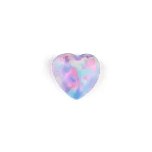 1 Piece Price Heart Gemstone Beads Jelly Resin Jewelry Loose Cabochons Artificial Jelly Opal White Mix Color Heart Stone