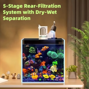 Bể cá nước mặn nano thân thiện với môi trường, kính siêu trong suốt, ít sắt, hình tròn, dành cho rạn san hô - Product Image 2