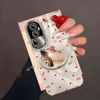Coque de téléphone miroir de maquillage fantaisie Sweety pour tous les modèles d'iPhone 18 17 16 Pro Max, protection antichoc avec film protecteur d'objectif 16 15 14