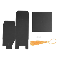Boîte d'emballage personnalisée pour chapeau de graduation, boîte noire d'expédition, emballage cadeau de graduation avec pompon