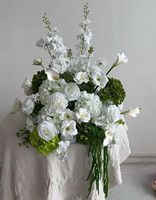 Boule de fleurs artificielles personnalisée PPS, blanche, pour centre de table de mariage, décoration de table pour événements de mariage