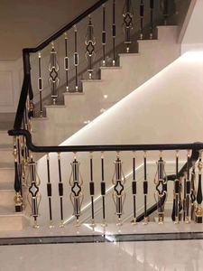 Barandillas de Aluminio Fundido Dorado de Estilo Europeo Heredado de Homedeco para Escaleras de Villas y Balcones, Fáciles de Instalar - Product Image 4