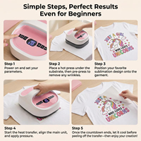 Machine de sublimation 9x9 pouces (22,5 cm) à commande numérique pour vêtements de bébé, taies d'oreiller, vinyle de transfert thermique, outil d'impression artisanale