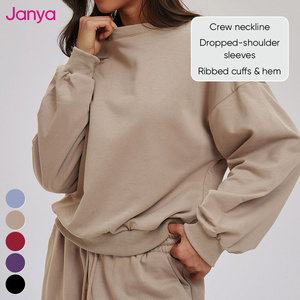 Janya <span class=keywords><strong>Felpe</strong></span> Girocollo da <span class=keywords><strong>Donna</strong></span> Personalizzate di Tendenza, Top Sportivi e Fitness, Felpa Oversize Casual Larga - Product Image 4