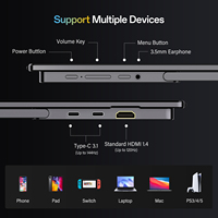 Monitor secundario portátil de 16 pulgadas para computadora portátil, cable único tipo C que suministra señal de video y energía para computadoras portátiles con Windows