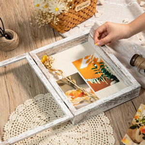 8*10 transparent flip-top dried flower specimen frame display <b>box</b>, 3D hollow medal picture frame <b>storage</b> - Product Image 1