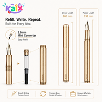 Pluma Estilográfica de Latón de Primera Calidad, Directo de Fábrica KAIX, Cuerpo de Cobre, Recargable, para Papelerías