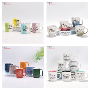Tasses à café en céramique personnalisées avec des citations bibliques classiques et des versets inspirants, différentes formes et couleurs, tasses à thé en céramique en gros - Product Image 5