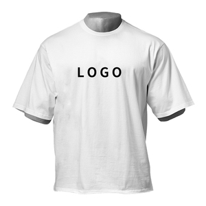 Camiseta de algodón de manga corta para hombre, camiseta de gimnasio con estampado personalizado, moda informal de verano, corte transpirable, diseño de costura al por mayor - Product Image 2