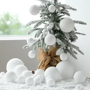 4-10cm Foam Christmas Ball Decoration Christmas Tree Ornament White Xmas Balls For Home Decor Navidad 2023 New Year Supplies