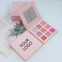 Palette d'ombres à paupières personnalisées à haute pigmentation, effet mat, brillant et pailleté, 9 couleurs roses, résistantes à l'eau, marque privée