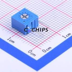 Résistance/potentiomètre réglable 3362S-1-102LF, composant traversant (THT)-3P, 7x6,6 mm, résistance 1 kOhm, 10 %, 500 mW, 100 ppm/ ℃ - Product Image 1