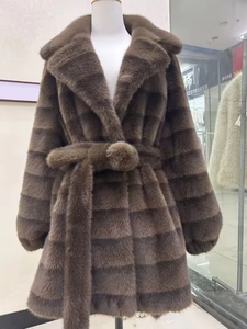 Cappotto in Pelliccia Sintetica da Donna con Cintura Decorativa, Elegante Giacca Invernale in Finta Pelliccia di <span class=keywords><strong>Visone</strong></span> - Product Image 3