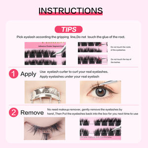 DIY手作りカシミアクラスターラッシュエクステンションキットプレスオンプレスオンラッシュ、接着剤なし - Product Image 3