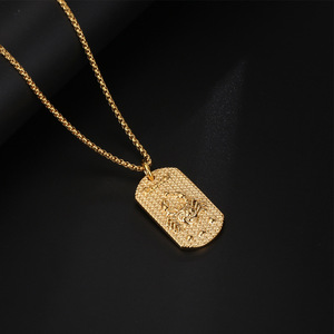Collar con colgante del zodiaco del cáncer, joyería de Hip Hop de acero inoxidable para hombre, regalo SP857 - Product Image 3