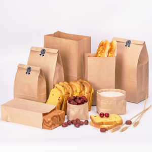 Bolsa de papel ecológica de alta calidad con asa de papel kraft bolsa de <span class=keywords><strong>pan</strong></span> de alimentos reciclable - Product Image 2