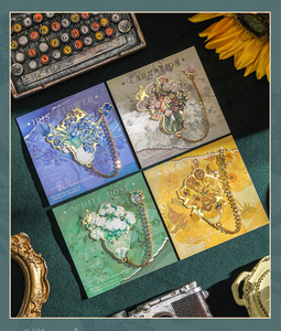 Marcapáginas <span class=keywords><strong>de</strong></span> Metal con Diseño Impresionista LABON, Marcapáginas <span class=keywords><strong>de</strong></span> Latón Esmaltado <span class=keywords><strong>de</strong></span> Lujo con Cadena y Colgante <span class=keywords><strong>de</strong></span> Flor, Regalo <span class=keywords><strong>de</strong></span> Papelería Estética - Product Image 5