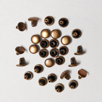 Antiguo aspecto viejo oxidado rojizo bronce antiguo tapa de doble cabeza remache de Metal para bolso de cuero cinturón carpeta de archivos