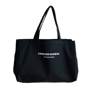 Sac fourre-tout en toile de coton recyclé écologique avec motif lettres, personnalisable avec logo imprimé et fermeture éclair – Vente en gros - Product Image 1